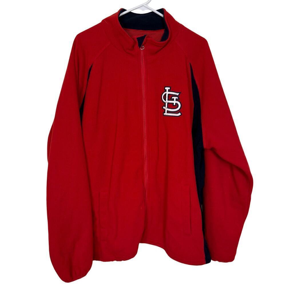 St. Louis Cardinals Fleece Jacket Men’s XL – Red Full Zip MLB Baseball Outerwear